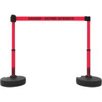 Plus Barrier Post Set, Plastic, 42" H, Red Tape, 15' Tape Length Mukwa Safety Services