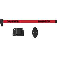 Plus Wall Mount Barrier System, Plastic, Screw Mount, 15', Red Tape Mukwa Safety Services