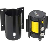 Wall Mount Barrier with Magnetic Tape, Steel, Screw Mount, 7', Yellow Tape Mukwa Safety Services