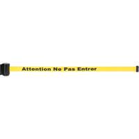 Magnetic Tape Cassette for Build-Your-Own Crowd Control Barrier, Attention ne pas entrer, 7', Yellow Tape Mukwa Safety Services