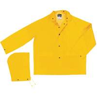 Imperm&eacute;able de s&eacute;rie classique avec capuchon amovible, Polyester/PVC, Grand, Jaune Mukwa Safety Services
