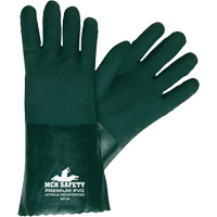 Chemical Resistant Gloves, Size Large, 14" L, PVC, Jersey Inner Lining Mukwa Safety Services