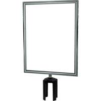 Heavy-Duty Vertical Sign Holder with Tensabarrier&reg; Post Adapter, Polished Chrome Mukwa Safety Services