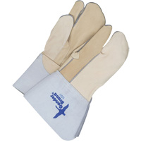 One-Finger Leather Mitts, Grain Cowhide, Size 9 Mukwa Safety Services