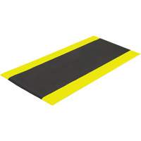 Airsoft Anti-Fatigue Mat, Pebbled, 3' x 5' x 3/8", Black/Yellow, PVC Sponge Mukwa Safety Services