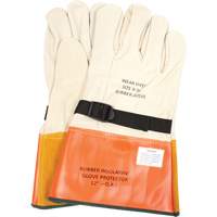 Leather Protector Gloves with Strap, Size 8, 12" L Mukwa Safety Services
