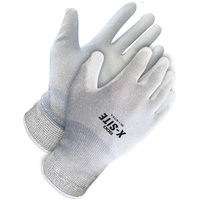 X-Site Anti-Static Coated Gloves, 8, Polyurethane Coating, 15 Gauge, Nylon/Copper Shell Mukwa Safety Services