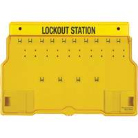 Trilingual Covered Lock Station, None Padlocks, 10 Padlock Capacity, Padlocks Not Included Mukwa Safety Services