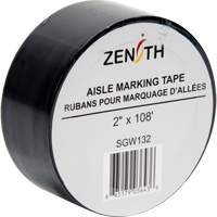 Aisle Marking Tape, 2" x 108', PVC, Black Mukwa Safety Services