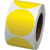 Pastilles de marquage color&eacute;es, Cercle, 3" lo x 3" la, Jaune, Vinyle Mukwa Safety Services