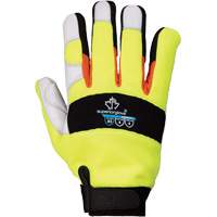 ClutchGear&reg; High-Visibility Mechanic's Gloves, Grain Goatskin Palm, Size Medium Mukwa Safety Services