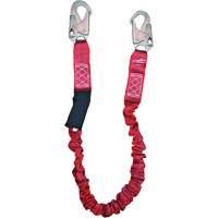 ShockSorb Internal Shock Lanyard, 6', Snap Hook Center, Snap Hook Leg Ends, Polyester Mukwa Safety Services