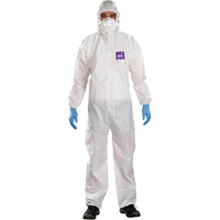 Combinaison 3 pi&egrave;ces avec capuchon AlphaTec Microchem r&eacute;sistant aux produits chimiques, 2T-Grand, Blanc Mukwa Safety Services