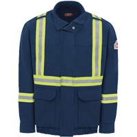 Men's Lined Bomber Jacket with Reflective Trim, Small, Navy Blue, 29 cal/cm² Mukwa Safety Services