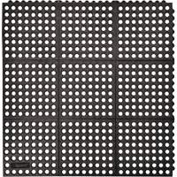 Cushion-Ease&reg; 550 Interlocking Anti-Fatigue Mat, Slotted, 3' x 3' x 3/4", Black, Rubber Mukwa Safety Services