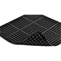 Cushion-Ease&reg; 550 Interlocking Anti-Fatigue Mat, Slotted, 3' x 3' x 3/4", Black, Rubber Mukwa Safety Services