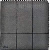 Cushion-Ease&reg; Interlocking Anti-Fatigue Mat, Pebbled, 3' x 3' x 3/4", Black, Natural Rubber Mukwa Safety Services