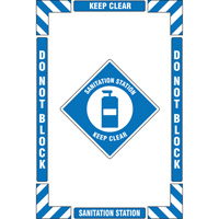 "Sanitation Station" Floor Marking Kit, Adhesive, English with Pictogram Mukwa Safety Services