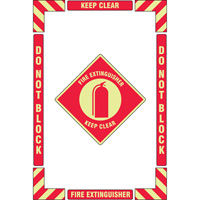 "Fire Extinguisher" Floor Marking Kit, Adhesive, English with Pictogram Mukwa Safety Services