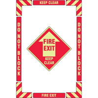 "Fire Exit" Floor Marking Kit, Adhesive, English with Pictogram Mukwa Safety Services