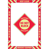 "Emergency Equipment" Floor Marking Kit, Adhesive, English with Pictogram Mukwa Safety Services
