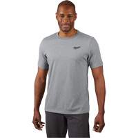 Hybrid Work Tee Shirt, Men's, Small, Grey Mukwa Safety Services