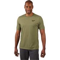 Hybrid Work Tee Shirt, Men's, Small, Green Mukwa Safety Services