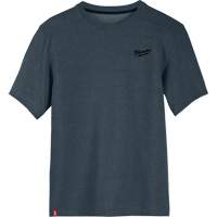 Hybrid Work Tee Shirt, Men's, Small, Blue Mukwa Safety Services