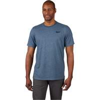 Hybrid Work Tee Shirt, Men's, Small, Blue Mukwa Safety Services