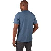 Hybrid Work Tee Shirt, Men's, Small, Blue Mukwa Safety Services