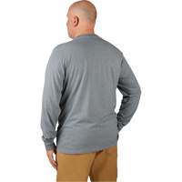 Hybrid Work Tee Shirt, Men's, Small, Grey Mukwa Safety Services