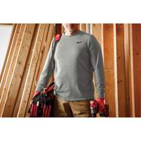 Hybrid Work Tee Shirt, Men's, Small, Grey Mukwa Safety Services