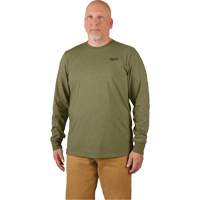 Hybrid Work Tee Shirt, Men's, Small, Green Mukwa Safety Services