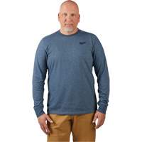 Hybrid Work Tee Shirt, Men's, Small, Blue Mukwa Safety Services
