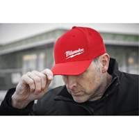 Flexfit&reg; Fitted Hat, Red, Poly-Cotton Mukwa Safety Services
