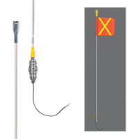 Safety Whip&reg; All-Weather Super-Duty Warning Whips with Constant LED Light, Spring Mount, 10' High, Orange with Reflective Mukwa Safety Services