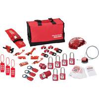 Trousse de cadenassage avec cadenas en thermoplastique de qualit&eacute; sup&eacute;rieure Zenex, Ensemble &eacute;lectrique/Vanne, 34 composants compris Mukwa Safety Services