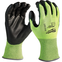 High-Visibility Cut-Resistant Gloves, Size Small, 13 Gauge, Nitrile/Polyurethane Coated, Polyethylene Shell, ANSI/ISEA 105 Level 4 Mukwa Safety Services