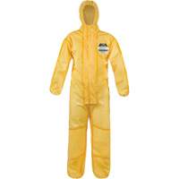 ChemMax&reg; 1 Coveralls, Polyethylene/Polypropylene, Small, Yellow Mukwa Safety Services