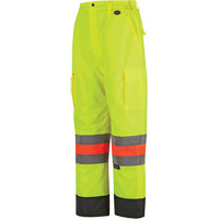 6041 Quebec Winter Traffic Control Pants, Polyester, X-Small, High Visibility Lime-Yellow Mukwa Safety Services