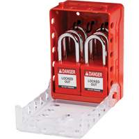 Ultra Compact Group Lockout Box with Nylon Safety Lockout Padlocks, Red Mukwa Safety Services