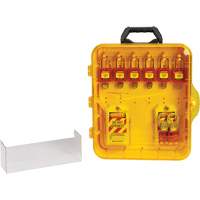 Lockout Station with Keyed Alike Nylon Safety Lockout Padlocks, Plastic Padlocks, 6 Padlock Capacity, Padlocks Included Mukwa Safety Services