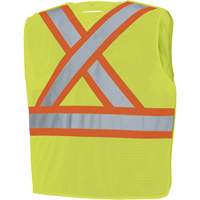 598P Tear-Away Mesh Safety Vest, High Visibility Lime-Yellow, Medium/Small, Polyester Mukwa Safety Services