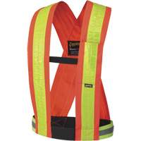 5593 Safety Sash, High Visibility Orange, Yellow Reflective Colour, One Size Mukwa Safety Services