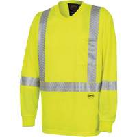 6905A Ultra-Cool Ultra-Breathable Long-Sleeved Safety Shirt, X-Small, High Visibility Lime-Yellow Mukwa Safety Services