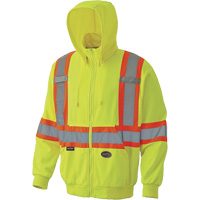 6941 Zip Style Hoodie, X-Small, High Visibility Yellow Mukwa Safety Services