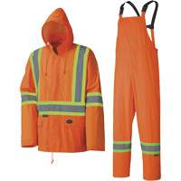 5598 Lightweight Waterproof Rain Suit, Polyester/PVC, Small, High Visibility Orange Mukwa Safety Services