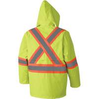 5609 210D Waterproof Rain Suit, Polyester/PVC, X-Small, High Visibility Lime-Yellow Mukwa Safety Services