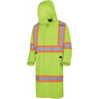 5631 The Rock 300D Waterproof Long Coat, Polyester, Small, High Visibility Lime-Yellow Mukwa Safety Services