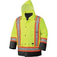5021BB Waterproof 7-in-1 Parka, High Visibility Lime-Yellow, X-Small Mukwa Safety Services